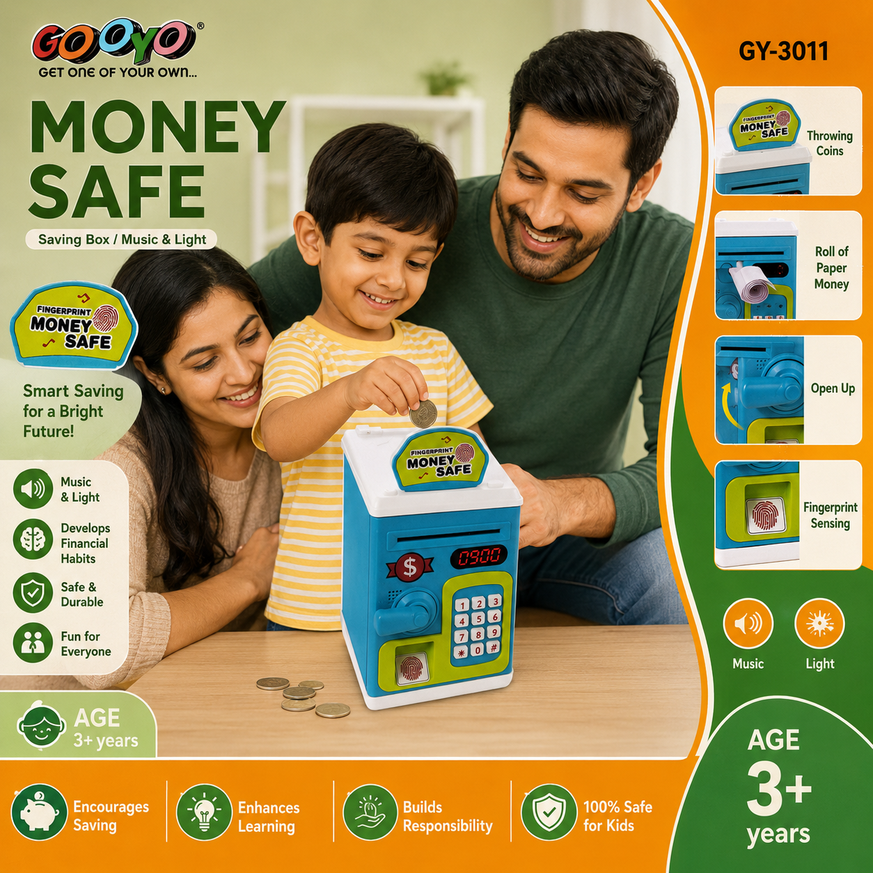 Fingerprint Money Safe Bank