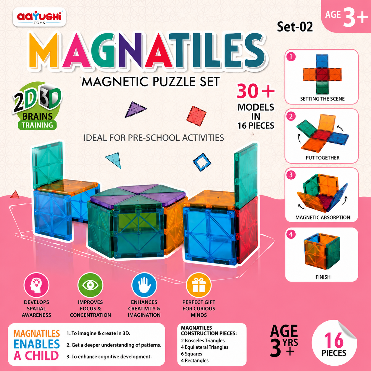 Magnatiles Magnetic Puzzle Set
